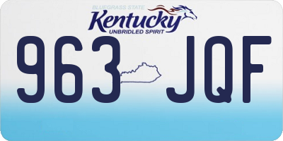 KY license plate 963JQF