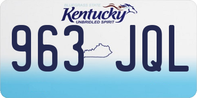 KY license plate 963JQL
