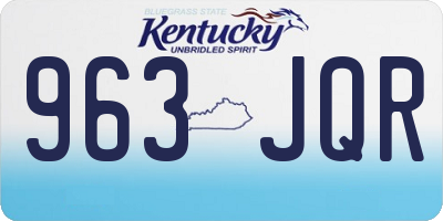 KY license plate 963JQR