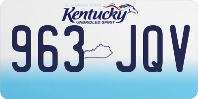 KY license plate 963JQV