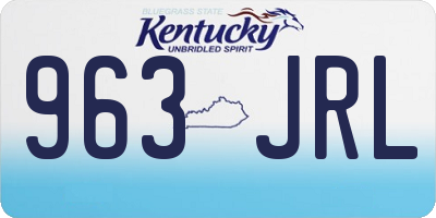 KY license plate 963JRL