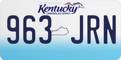 KY license plate 963JRN