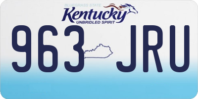 KY license plate 963JRU
