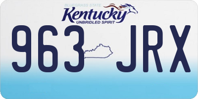 KY license plate 963JRX