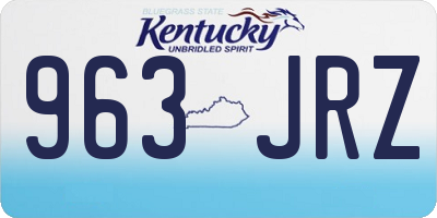 KY license plate 963JRZ