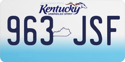 KY license plate 963JSF