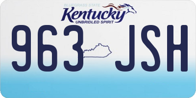 KY license plate 963JSH