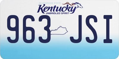 KY license plate 963JSI