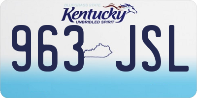 KY license plate 963JSL