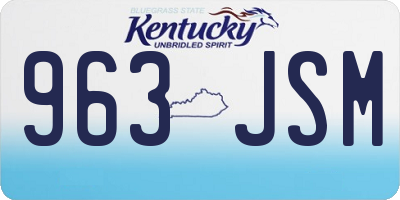 KY license plate 963JSM