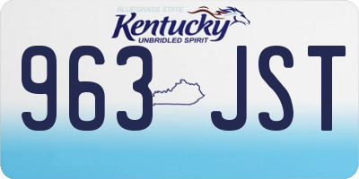 KY license plate 963JST