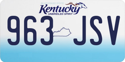 KY license plate 963JSV