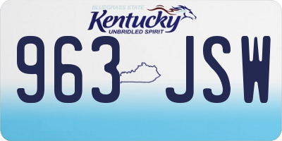 KY license plate 963JSW
