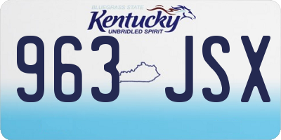 KY license plate 963JSX