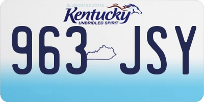 KY license plate 963JSY