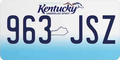KY license plate 963JSZ