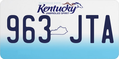 KY license plate 963JTA