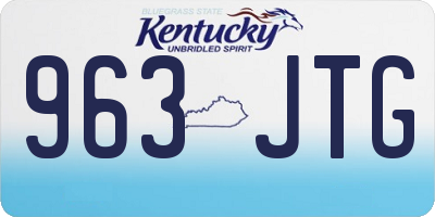 KY license plate 963JTG