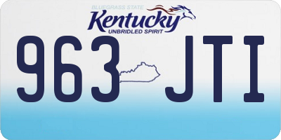 KY license plate 963JTI
