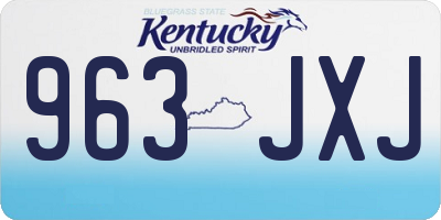 KY license plate 963JXJ