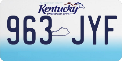 KY license plate 963JYF