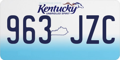 KY license plate 963JZC