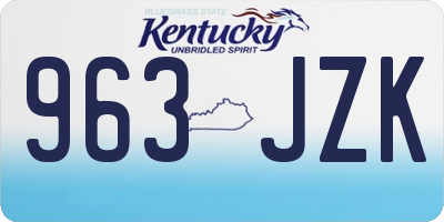 KY license plate 963JZK