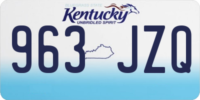 KY license plate 963JZQ
