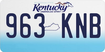 KY license plate 963KNB