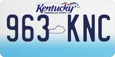 KY license plate 963KNC