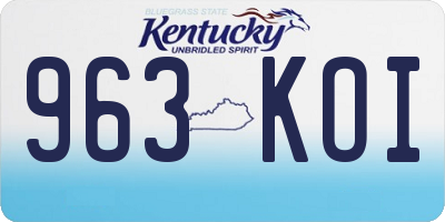 KY license plate 963KOI
