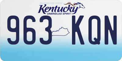 KY license plate 963KQN