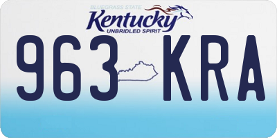 KY license plate 963KRA