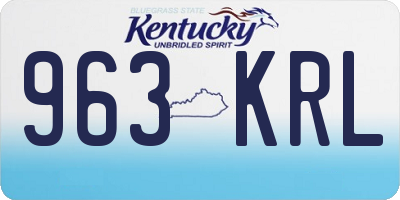 KY license plate 963KRL