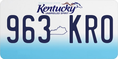 KY license plate 963KRO