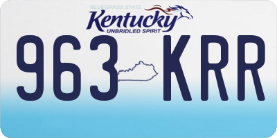 KY license plate 963KRR