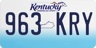 KY license plate 963KRY