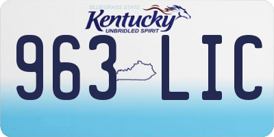 KY license plate 963LIC