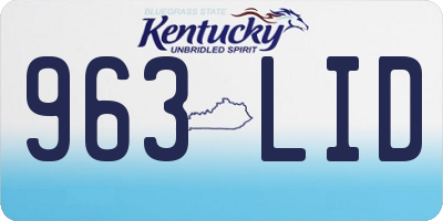 KY license plate 963LID