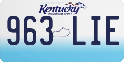 KY license plate 963LIE