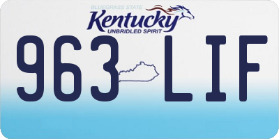 KY license plate 963LIF