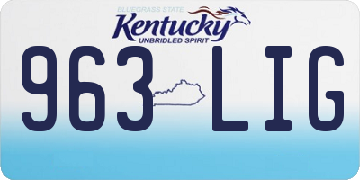 KY license plate 963LIG