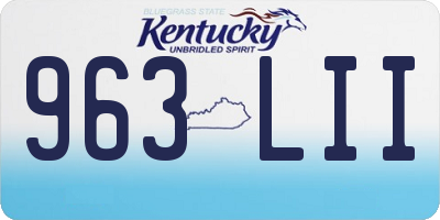 KY license plate 963LII