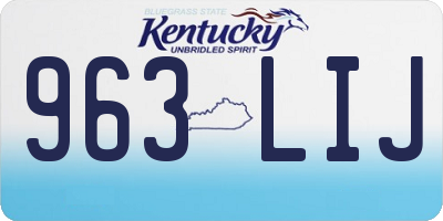 KY license plate 963LIJ