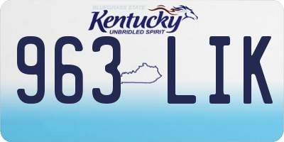 KY license plate 963LIK