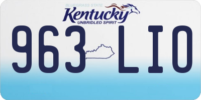 KY license plate 963LIO