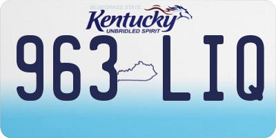 KY license plate 963LIQ
