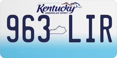 KY license plate 963LIR