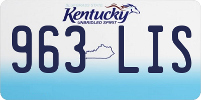 KY license plate 963LIS