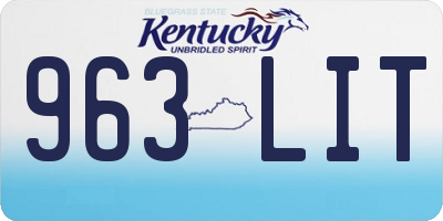 KY license plate 963LIT